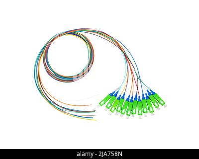Fiber Optic Cable  on isolated white background Stock Photo
