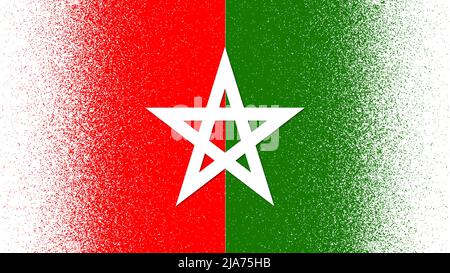 Morocco flag and national emblem. with Harmonious Morocco color Red and Green Stock Photo