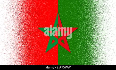 Morocco flag and national emblem. with Harmonious Morocco color Red and Green Stock Photo