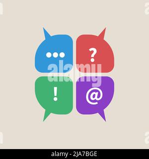 Message comment logo, dialog icon. Bubbles with information, discussion symbol. Teamwork sign, conference Stock Vector
