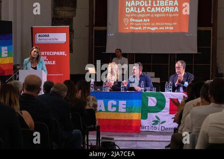 Naples, Italy. 27th May, 2022. Conference 'Naples free from the Camorra' held on May 27, 2022 at the Domus Ars Stable Center of Music and Culture in Naples. Credit: Independent Photo Agency/Alamy Live News Stock Photo