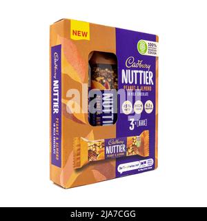 Cadbury Nuttier Peanut & Almond Chocolate Bar Stock Photo