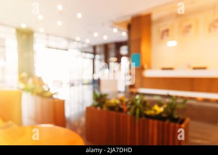 View of hotel lobby. Abstract blur blurred boke bokeh background Stock Photo