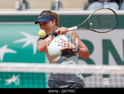 Paris,France, 28th. May, 2022. Spanish tennis player Paula Badosa  at the French Open 2022 tennis  tournament at Roland Garros on Saturday 28 May 2022.,  © Juergen Hasenkopf / Alamy Live News Stock Photo
