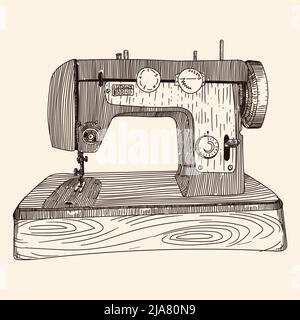 antique sewing machine drawing