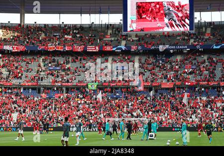 Paris, France, 28th May 2022. A general view inside the stadium as seats are still empty ahead of the UEFA Champions League match at Stade de France, Paris. Picture credit should read: David Klein / Sportimage Credit: Sportimage/Alamy Live News Stock Photo