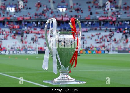 Paris, France. 28th May, 2022. The trophy during the Champions League 2021/2022 Final football match between Liverpool and Real Madrid at Stade de France in Saint Denis - Paris (France), May 28th, 2022. Photo Cesare Purini/Insidefoto Credit: insidefoto srl/Alamy Live News Credit: insidefoto srl/Alamy Live News Stock Photo