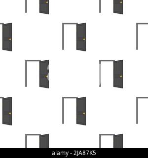 Closed door pattern. Interior design. Business concept. Front view. Home office concept. Business success. Stock Vector