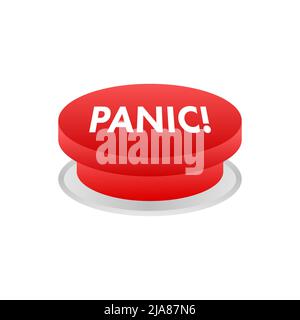 Panic push button, great design for any purposes. Flat design. Vector illustration. Stock Vector
