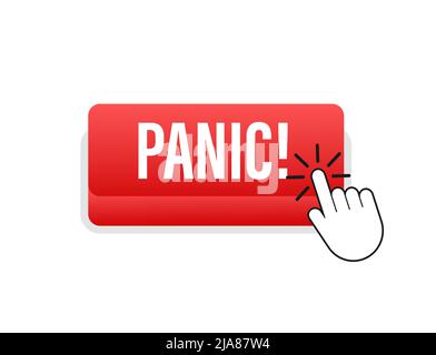 Panic push button, great design for any purposes. Flat design. Vector illustration. Stock Vector