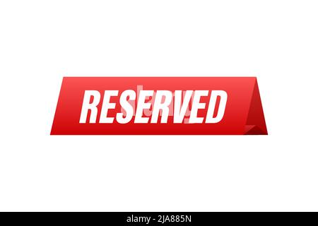 Reserved, great design for any purposes. Vector flat illustration. Sale vector illustration. Stock Vector
