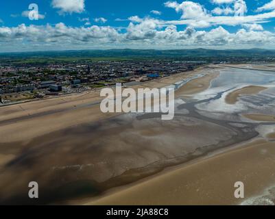 Rhyl Sea Front Seaside Aerial Drone From the Air Photos pics photography Stock Photo