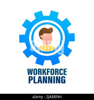 Workforce planning in abstract style. Process chart. 3d icon with workforce planning for concept design. Stock Vector