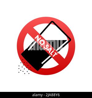 Salt Shaker with Stop Sign- A Cartoon Illustration of a Salt Shaker ...