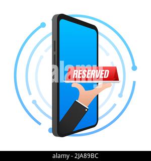 Reserved, great design for any purposes. Vector flat illustration. Sale vector illustration. Stock Vector