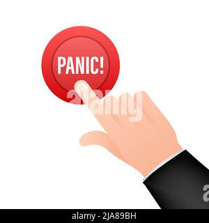 Panic push button, great design for any purposes. Flat design. Vector illustration. Stock Vector