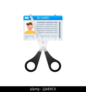 Realistic icon with broken plastic id card on transparent background. Credit card icon. Realistic vector. Flat vector. Stock Vector