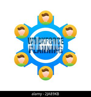 Workforce planning in abstract style. Process chart. 3d icon with workforce planning for concept design. Stock Vector