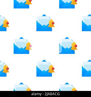 Enable reminder notification pattern. Email notification. Message alert. Vector stock illustration. Stock Vector