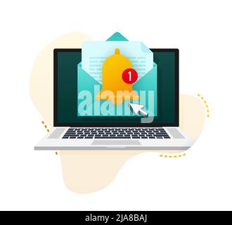 Enable reminder notification. Email notification. Message alert. Vector stock illustration. Stock Vector