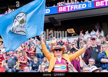 LONDON, UNITED KINGDOM. 28th, May 2022. The fans during the 2022 AB Sundecks 1895 Cup Final - Featherstone Rovers vs Leigh Centurions at Tottenham Hotspur Stadium on Saturday, 28 May 2022. LONDON ENGLAND.  Credit: Taka G Wu/Alamy Live News Stock Photo