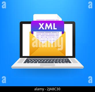 Flat xml for paper design. Flat isometric vector illustration. Design element. Computer technology isometric illustration. Stock Vector