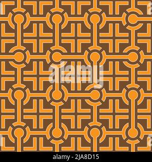 Seamless geometric pattern of interlocking squares and circles. vector illustration. Stock Vector