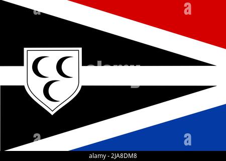 Top view of flag Krimpen aan den Ijssel, Netherlands. Dutch patriot and travel concept. no flagpole. Plane design, layout. Flag background Stock Photo