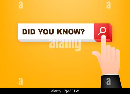 Did You Know seacrh 3D line. Vector stock illustration Stock Vector
