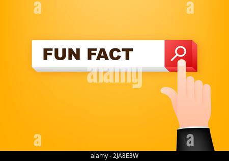 Search line label with fun fact. Megaphone banner Stock Vector