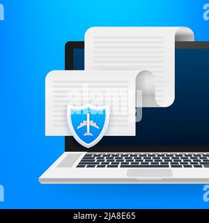 Travel insurance in flat style. Isometric vector illustration. Health insurance concept. Stock Vector