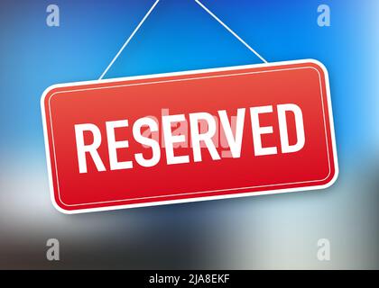 Reserved door sign, great design for any purposes. Vector flat illustration. Sale vector illustration. Stock Vector