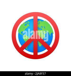 Peace world sign, great design for any purposes. Flat vector illustration. Happy people. World map icon. Stock Vector