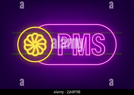 Neon menstrual period cycle icon in line style. Menstruation calendar ...