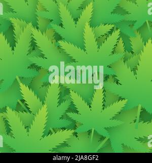 Creative cannabis leaf pattern. Template for CBD Cannabidiol. Vector illustration Stock Vector