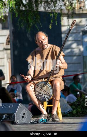 Turkish String Instrument Cumbus Cumbush Tanbur Tanbour Saz By Zeynel Abidin: Musical Instruments and musicians. Stock Photo