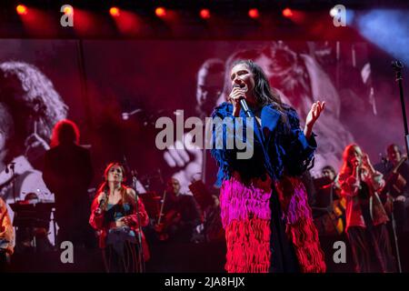 Verona, Italy. 28th May 2022. Italian singer Elisa alias as Elisa Toffoli during his live performs in Arena di Verona,  for Back to the future tour 2022 in Heros Festival 2022 Credit: Roberto Tommasini/Alamy Live News Stock Photo