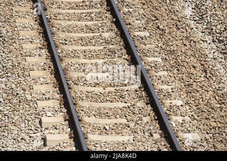 Bucharest, Romania - May 20, 2022: Railways infrastructure in the north of the Bucharest. Stock Photo