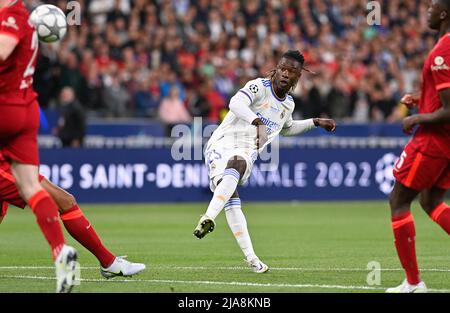 Saint Denis, France. 28th May, 2022. Eduardo Camavinga of Real Madrid pictured during a soccer game between Liverpool Football Club and Real Madrid CF in the Uefa Champions League Final 2021 - 2022 at stade de France in Paris, saturday 28 May 2022 in Paris, France . PHOTO SPORTPIX | DAVID CATRY DAVID CATRY Credit: SPP Sport Press Photo. /Alamy Live News Stock Photo