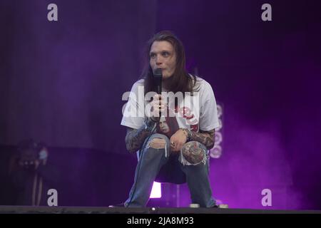 Bands performing at the Download Festival Pilot event on June 18, 2021 at Castle Donington, England, UK. The event sees 10,000 fans attending a non-masked, non-social distanced Government Trial Event. Featuring: Neck Deep Where: Castle Donington, United Kingdom When: 18 Jun 2021 Credit: Graham Finney/WENN Stock Photo