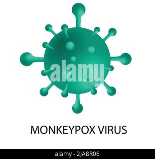 Monkeypox virus in green isolated on white background. vector illustration Stock Vector