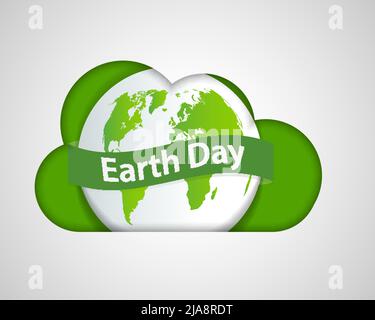 Cloud Ecology earth day concept and environment With Eco-Friendly Ideas,Vector Illustration Stock Vector