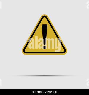 Exclamation mark symbol,Yellow Warning Dangerous icon on white background,Vector llustration Stock Vector