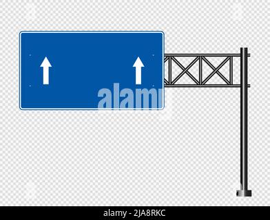 Blue traffic sign,Road board signs isolated on transparent background.Vector illustration Stock Vector