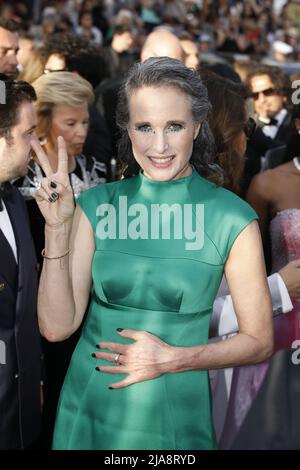 Andie MacDowell attending the Closing Ceremony of the 75th Cannes Film