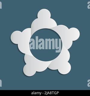 meeting room people logo.group of four persons in circle,Vector illustration Stock Vector