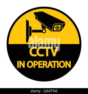 CCTV Camera label.Black Video surveillance sign on white background.vector illustration Stock Vector
