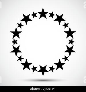 Star in circle icon Symbol on White Background Stock Vector