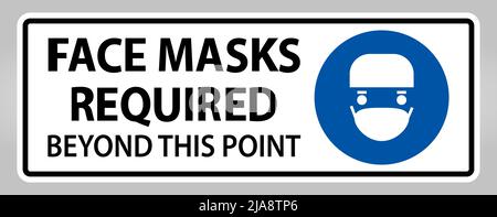 Face Masks Required Beyond This Point Sign Isolate On White Background,Vector Illustration EPS.10 Stock Vector