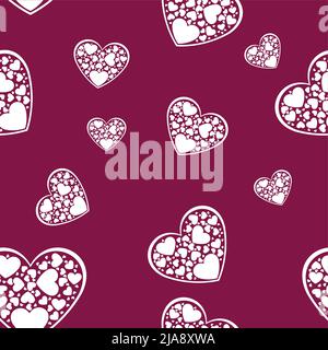 Beautiful white paper cut the heart with white frame. There are many small white hearts surrounded in a heart-shaped frame,Vector illustration Stock Vector